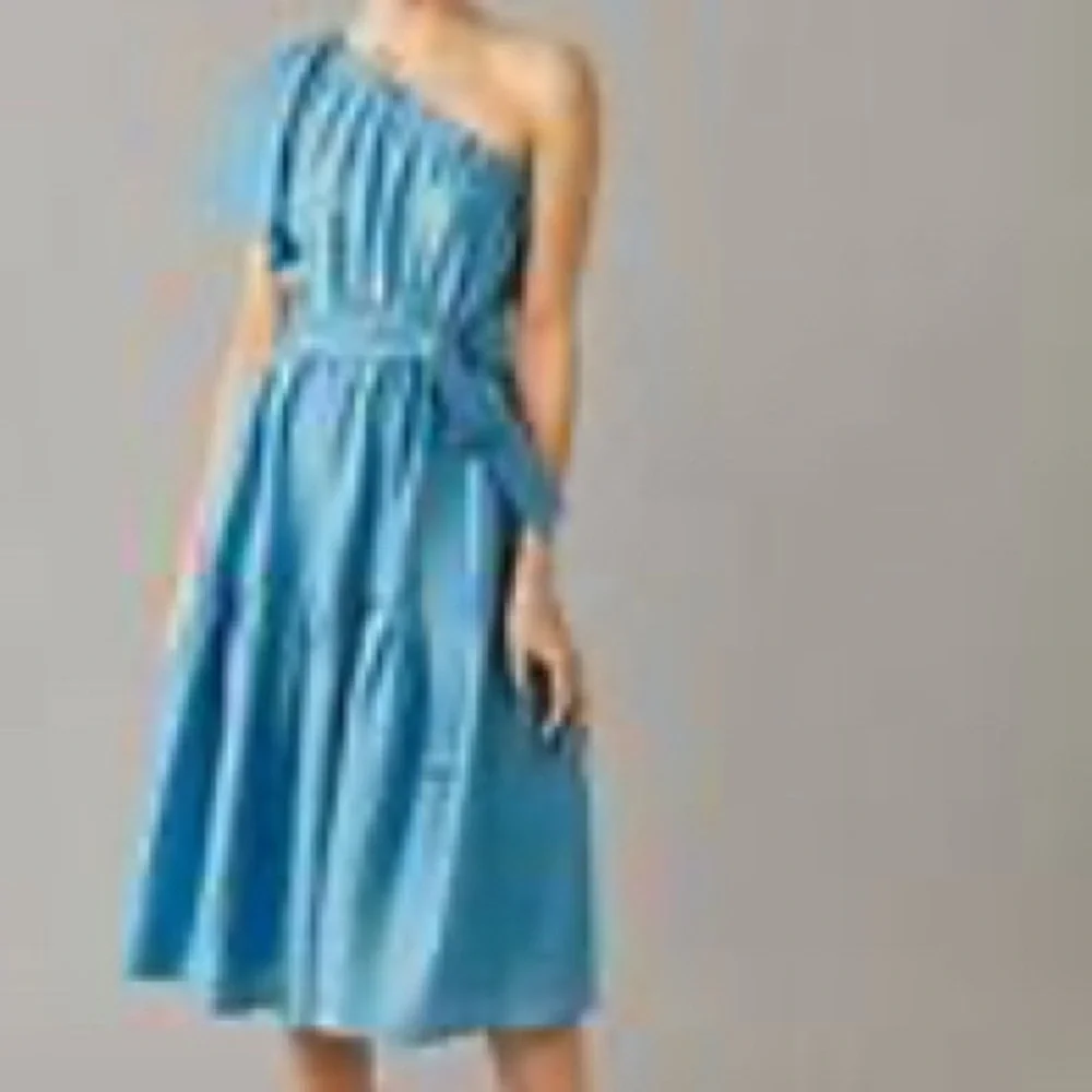 Luminary Fine Collection stunning Blue off one shoulder dress. Worn once. Lg. - Picture 2 of 16
